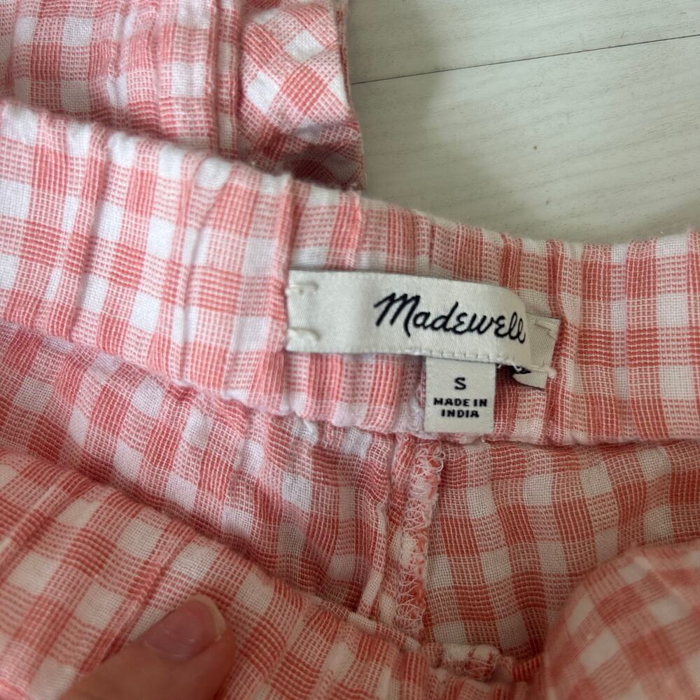 Madewell 100% Cotton Pink Gingham Pajama Set Natural Breathable Size Small - Picture 7 of 7